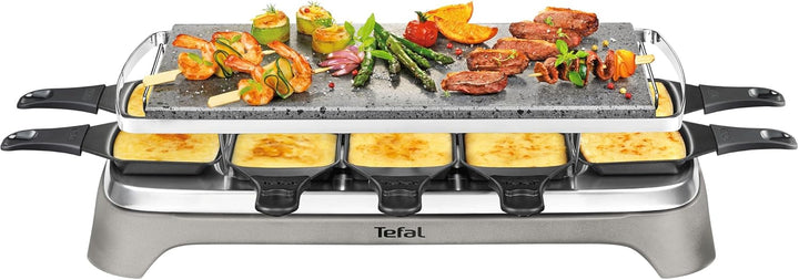 Tefal PR457B Pierrade Raclette | 1350 Watt | Grill-Platte aus Stein + 10 antihaftbeschichtete Pfännc