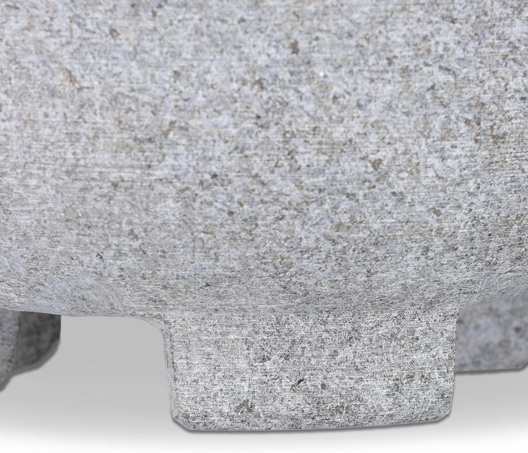 Relaxdays Mörser mit Stössel, Granit, H x D: 9 x 20 cm, robust, langlebig, unpoliert, Steinmörser Ge