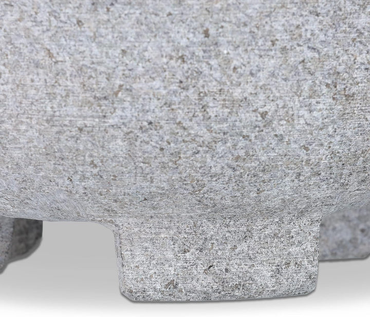 Relaxdays Mörser mit Stössel, Granit, H x D: 9 x 20 cm, robust, langlebig, unpoliert, Steinmörser Ge