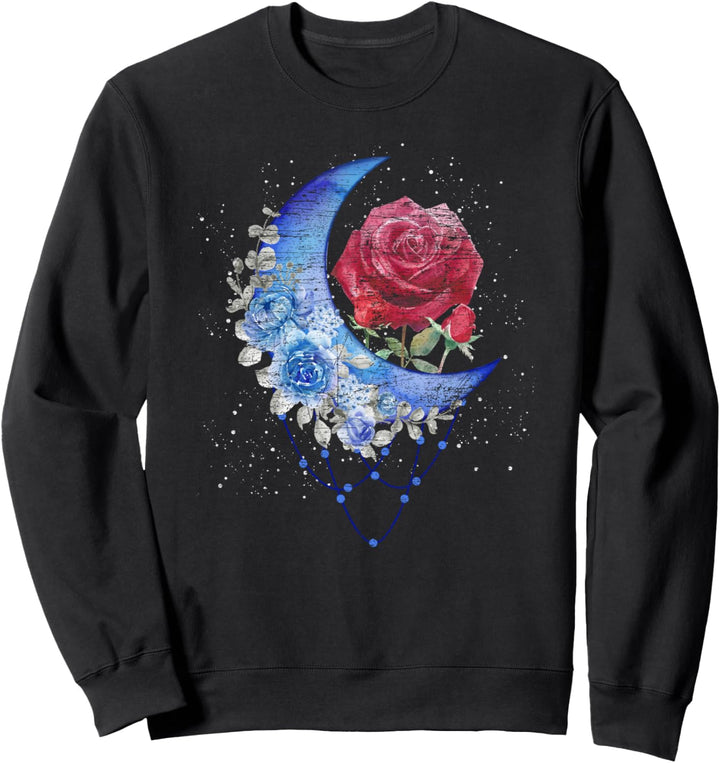 Rose Mond Heidnisch Hexerei Dunkle Magie Wicca Okkult Sweatshirt