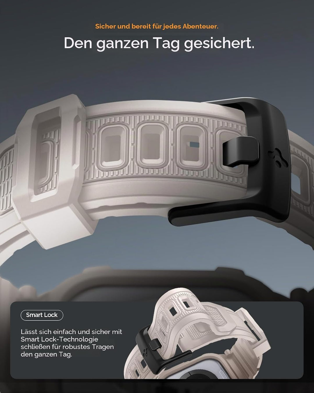 Spigen Rugged Armor Pro 2 Hülle mit Band für Apple Watch 11/10 46mm | TPU-Unibody-Hülle mit Armband,
