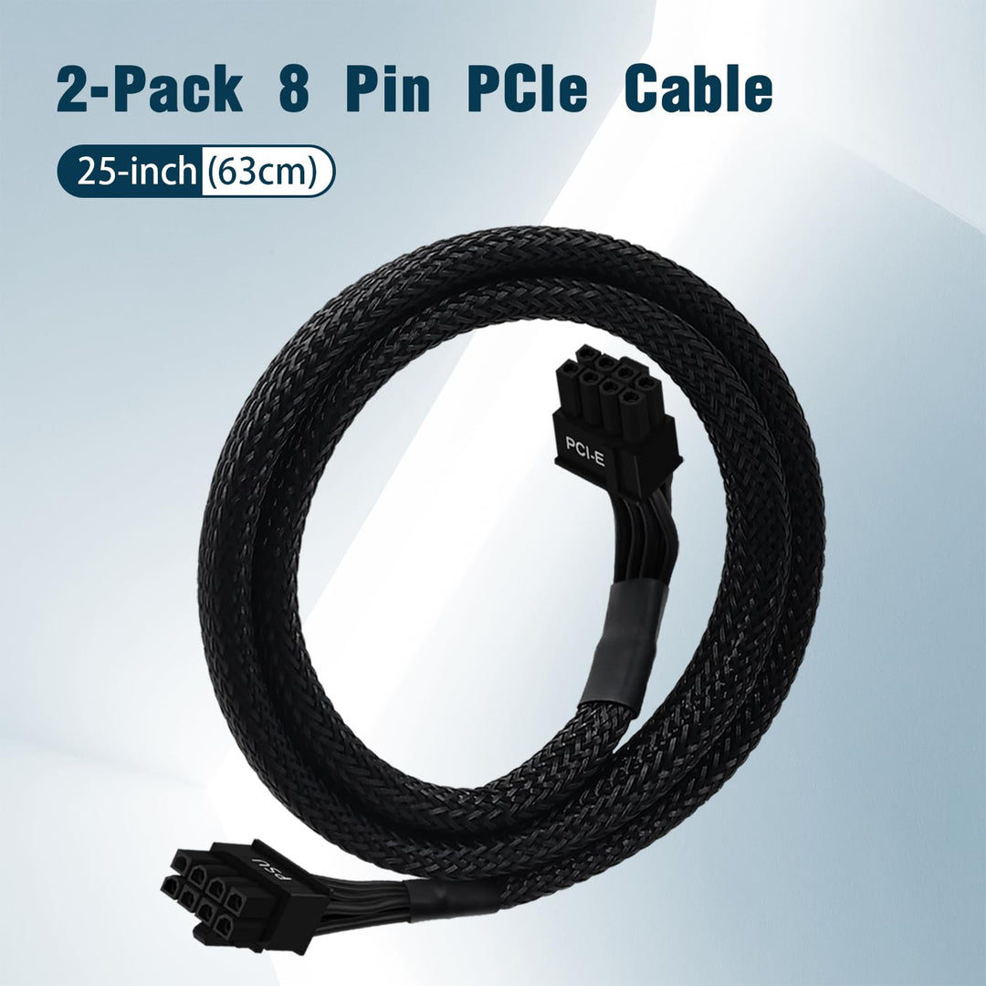 COMeap (2er-Pack) PCIe Adapterkabel für Corsair Netzteile, ATX 8-Pin (CPU) auf PCIe 8-Pin (6+2) Adap