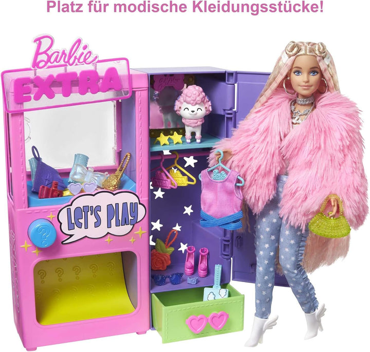 Barbie HFG75 - Barbie Extra Mode Spielset mit 20 Teilen, einschliesslich Haustier Pudel, Schrank und