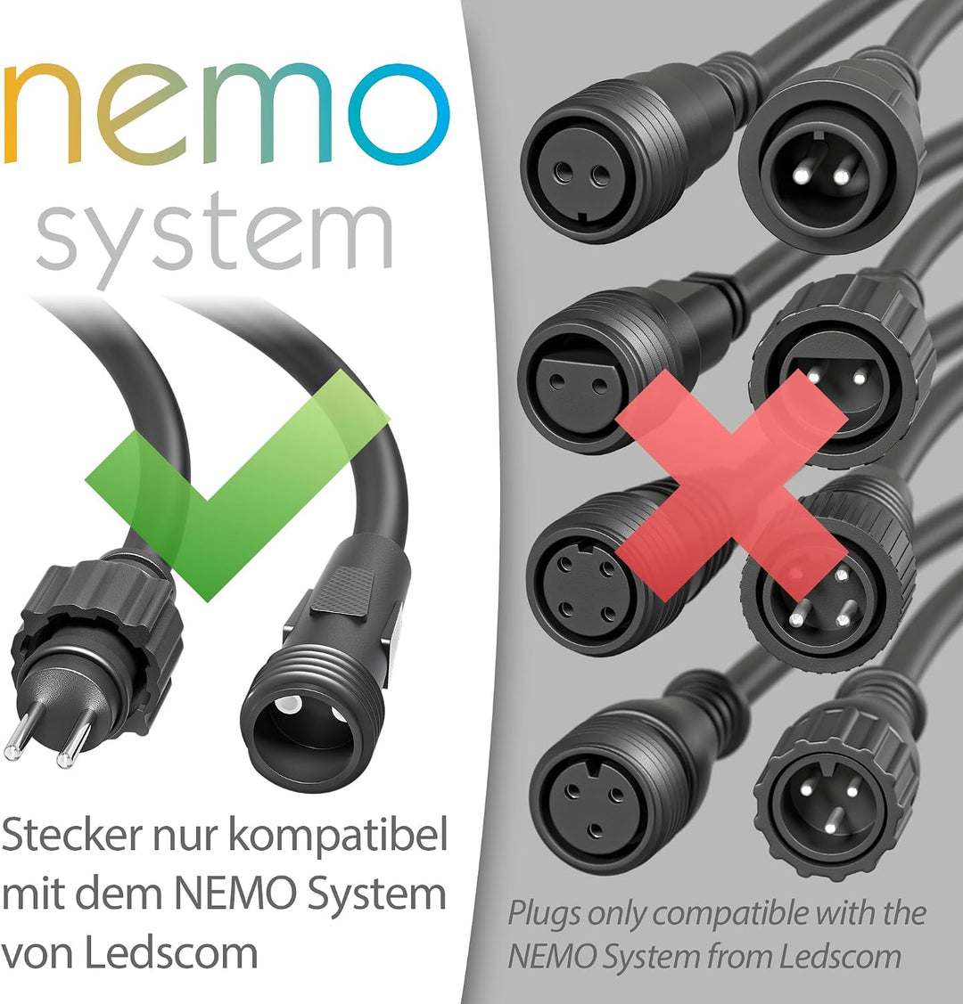 ledscom.de 20W LED Trafo-Trafo/Transformator für Stecksystem NEMO, Stecker, 12V AC, schwarz, IP65, 3