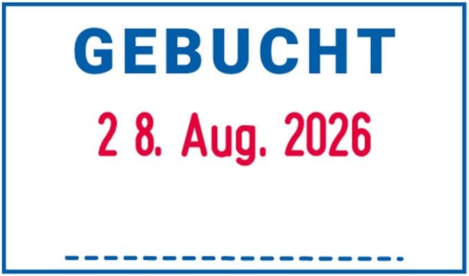 Trodat Professional Datumstempel 5430, selbstfärbend, mit Text Gebucht, Abdruck 41 x 24 mm, Blau und