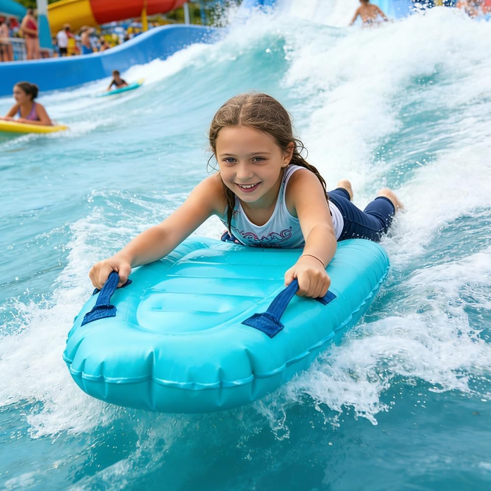 mizikuu Aufblasbares Bodyboard, Aufblasbares Schwimmbrett mit Griffen Tragbares Bodyboard Kinder Sur