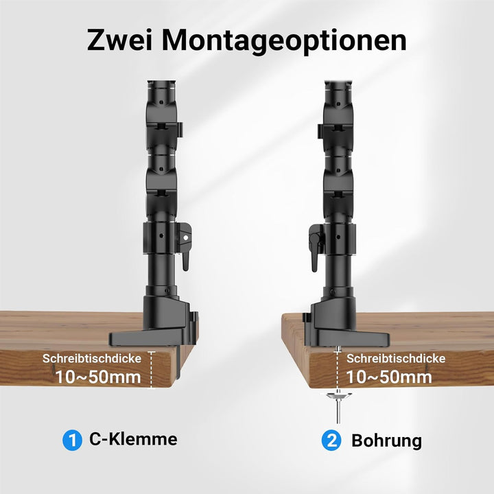 Wiltec Dreifach Monitorhalterung Schreibtisch mit 360° VESA-Platte, Bildschirmhalterung bis 9 kg pro