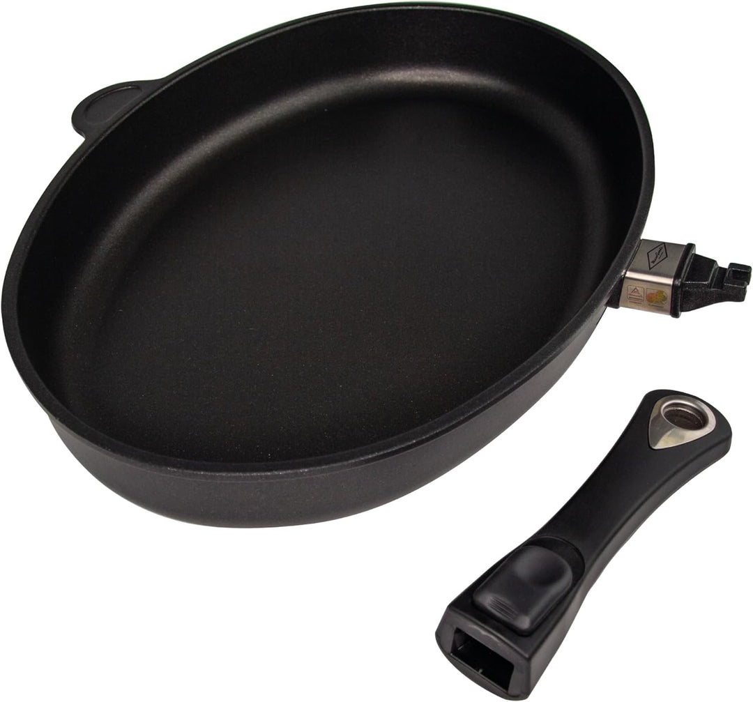 MaxxGoods Fischpfanne 41x27cm Aluguss mit Glasdeckel | Für Alle Herdarten auch Induktion | Pfanne &amp;
