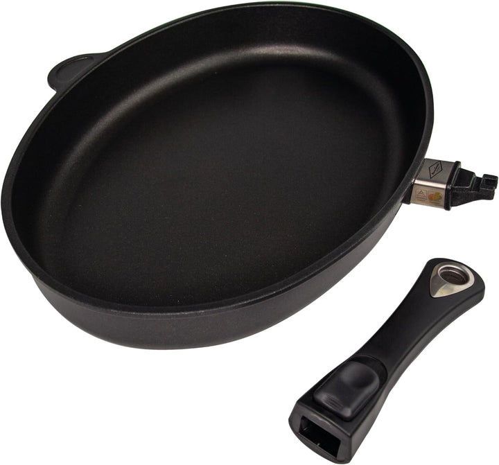 MaxxGoods Fischpfanne 41x27cm Aluguss mit Glasdeckel | Für Alle Herdarten auch Induktion | Pfanne &amp;