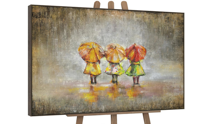 YS-Art XXL Abstrakt Acryl Gemälde auf Leinwand Sommerregen handgemalt Wandbilder Wohnzimmer modernes