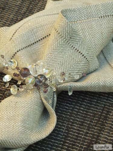 LinenMe Set mit 4 Beigefarbenem Leinen-Servietten Emilia 0059904