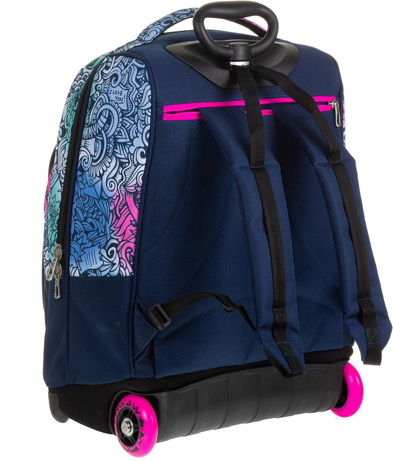 Seven TROLLEY, 2 in 1, Schulranzen mit Rollen, Rucksack mit Trolleyfunktion für Kinder, ab 1. Klasse