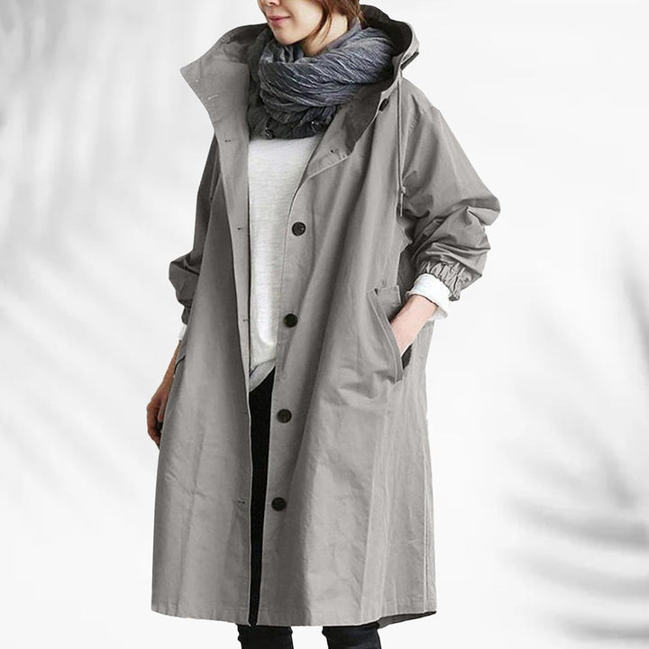 Beokeuioe Damen Trenchcoat Oversized Mantel Lang Umlegekragen Windjacke Einfarbig Damenmantel Überga