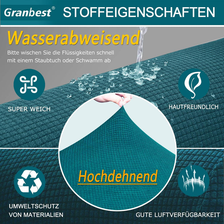 Granbest Stretch Wasserdicht Sofabezug 1 Stück Sofahusse Spandex Jacquard Elastische Couchbezug mit