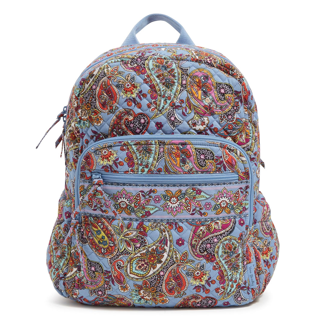 Vera Bradley Damen Campus-Rucksack aus Baumwolle Büchertasche, Provence Paisley, Einheitsgrösse Einh