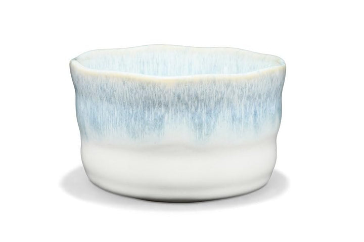 MAOCI - Matcha Tee-Schale Chawan aus Porzellan 350ml hellblau-weiss handgefertigt
