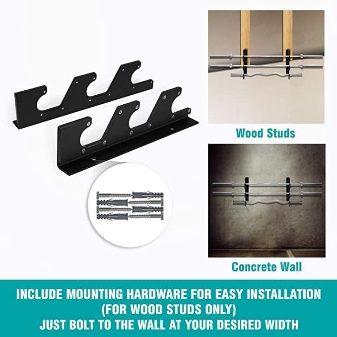 Yes4All Legierter Stahl Horizontale Wandhalterung für Langhanteln mit Schutzschicht aus UHMW-Kunstst