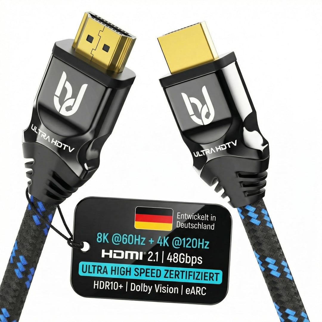 Ultra HDTV Premium 8K HDMI 2.1 Kabel 1,5m – Zertifiziert 48Gbps | 8K@60Hz 4K@120Hz | TV PS5 Xbox Sou