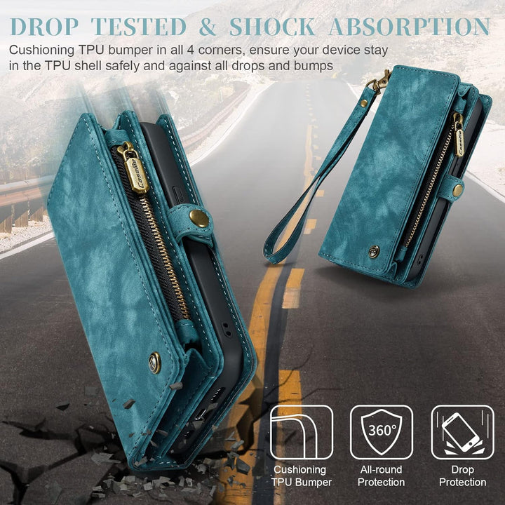 UFinetech iPhone 14 Pro Hülle, Flip Leder TPU Stossfeste Kartenfach Tasche Handyhülle iPhone 14 Pro(