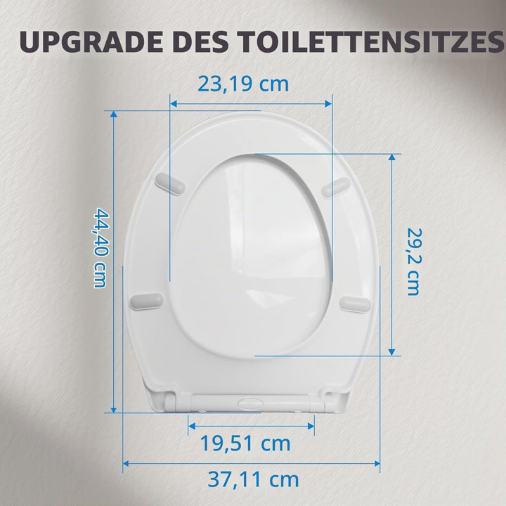 Toilettendeckel mit Absenkautomatik, WC Sitz Quick Release Funktion und Softclose Einfache Montage K