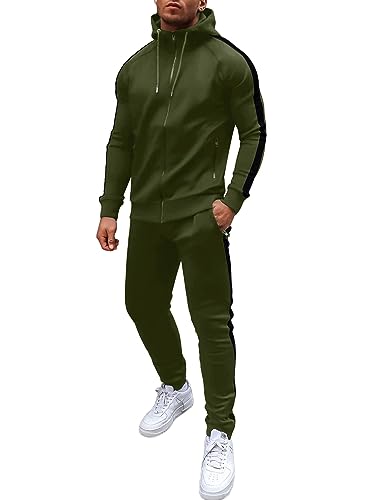 COOFANDY Trainingsanzug Herren Jogginganzug Tracksuit Sportanzug Jogginghose mit Hoodie Kapuze Set X