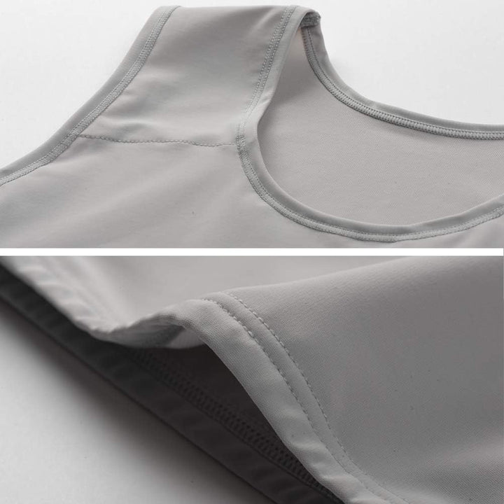 XUJI Transgender FTM Trans Atmungsaktive Halb Brust binder S T1-grau, S T1-grau