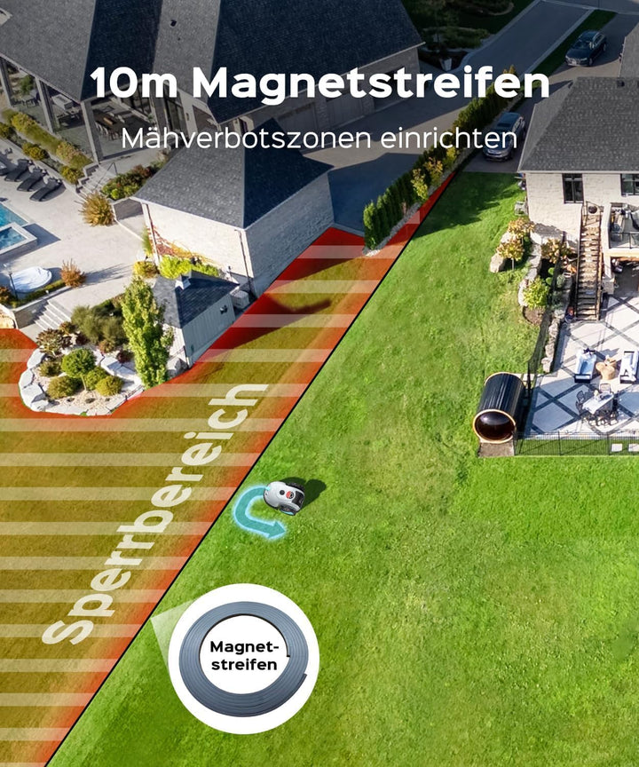 YARDCARE V100 Mähroboter ohne Begrenzungskabel, bis zu 150m² | Vision Navigation, Einfache Installat