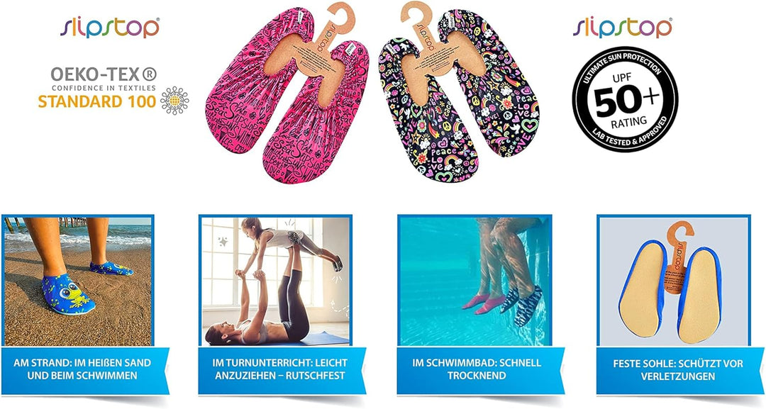 Slipstop Kinder Strandschuhe Anti Rutsch Sport Schuhe Schwimm- Badeschuhe Urlaub Unisex Sonnenschutz