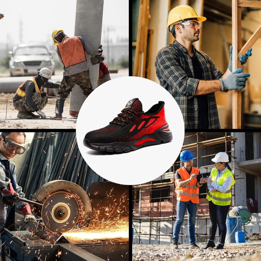 NuCamper Sicherheitsschuhe Arbeitsschuhe Herren Damen Stahlkappenschuhe Sneaker Leicht Atmungsaktive