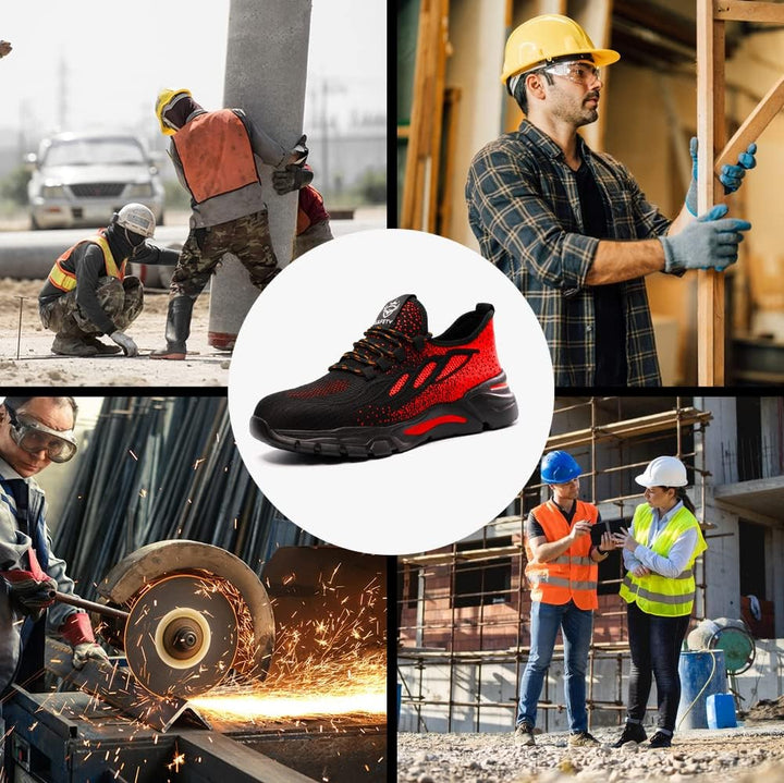 NuCamper Sicherheitsschuhe Arbeitsschuhe Herren Damen Stahlkappenschuhe Sneaker Leicht Atmungsaktive
