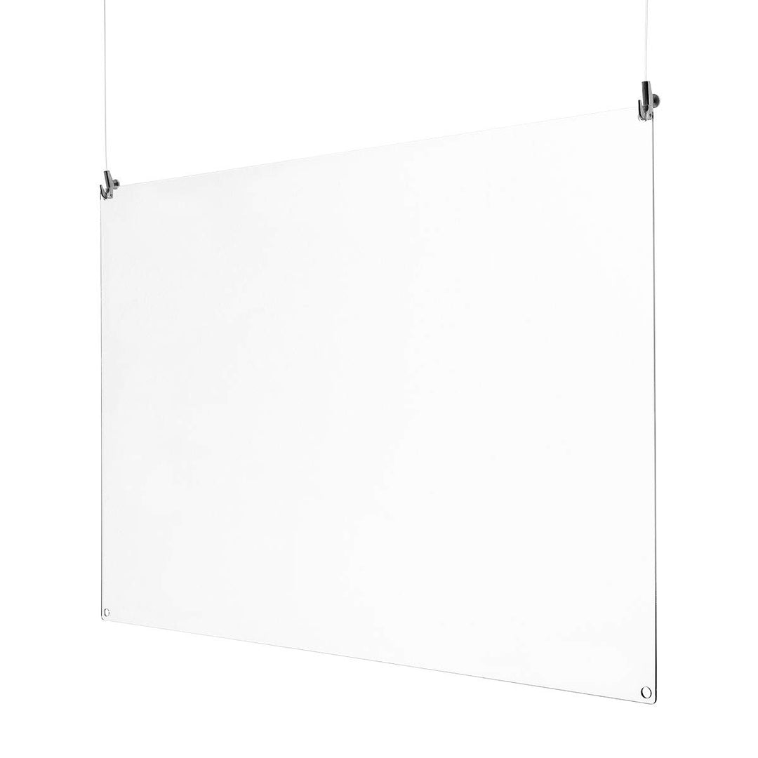 Spuckschutz zum Aufhängen aus Acrylglas inkl. 2x 2m Seil und 2 Haken quer oder hoch Virenschutz, Hus