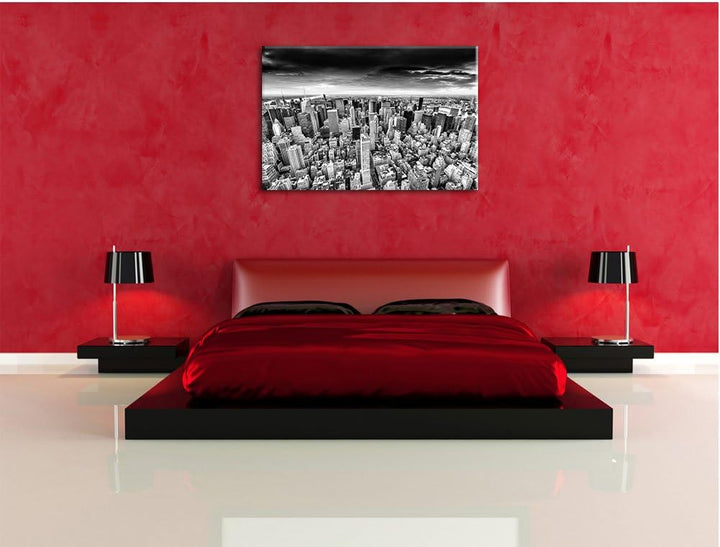 Pixxprint Monocrome, Skyline New York - Blick vom Dach des Empire State Building, Format: 100x70 auf