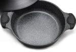 Tajine Marokko, Rund, Schwarz, Silikon, Antihaft, Induktion, Ofenfest, Handwäsche