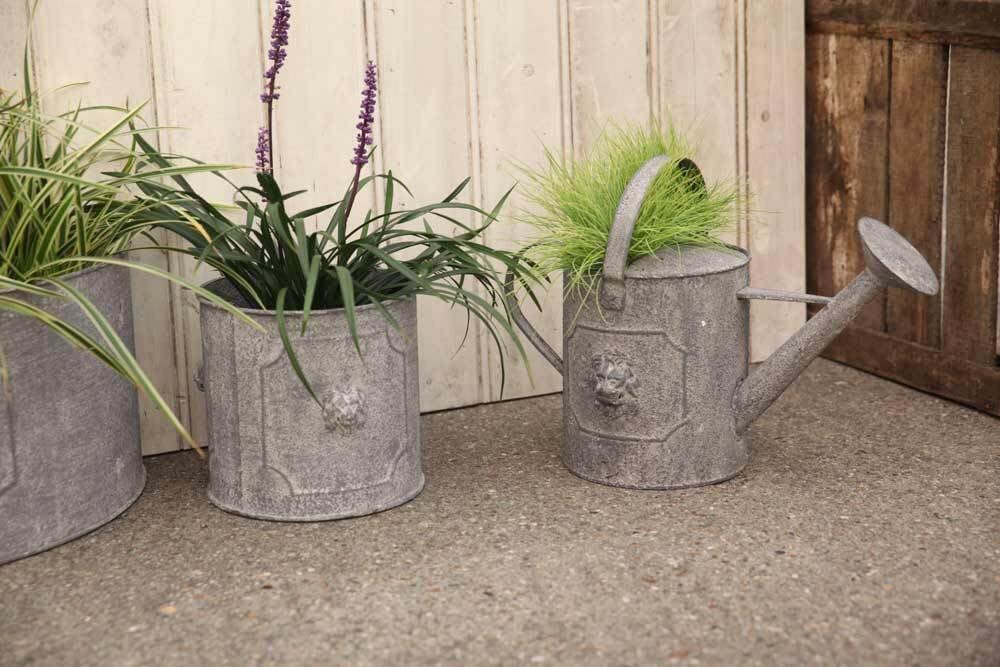 Esschert Design AM Löwe Giesskanne, 43,2 x 22,8 x 26 cm, aus Aged Metall, antikes Metall, mit Trageg