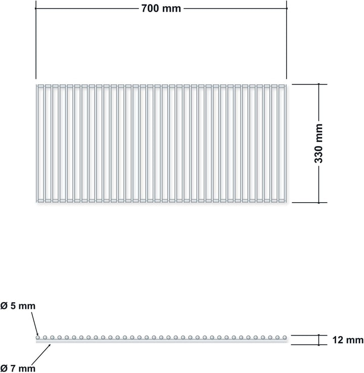 DEOS Edelstahl-Grillrost 70 x 33 cm - Robuster BBQ-Rost aus Edelstahl AISI 304 - Drahtdurchmesser 5m