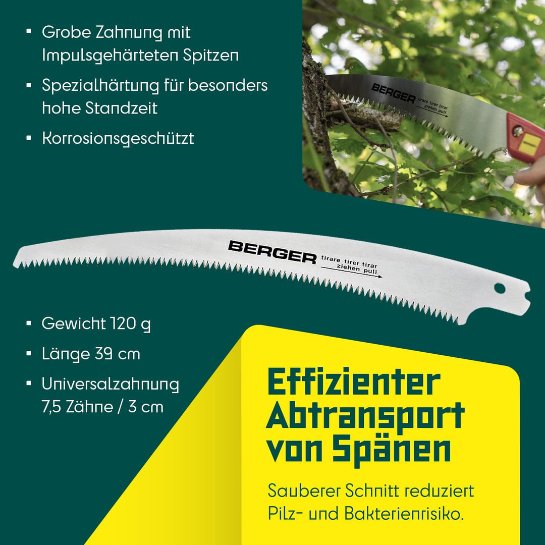 Berger Sägeblatt 96850 für Astsäge 64850, Länge: 33 cm Original Ersatzteil Ersatzsägeblatt 33 cm, Er