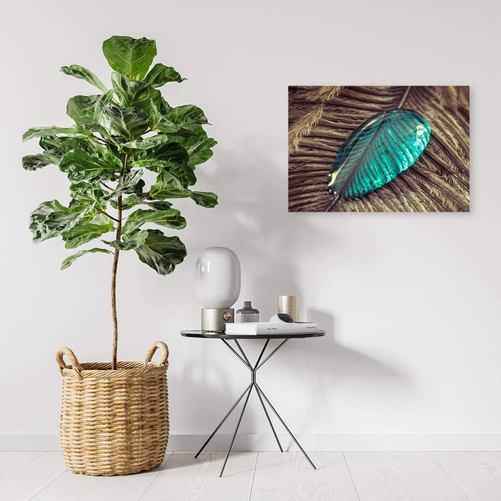 Feeby Wanddeko Tropfen Leinwandbild Kunstdruck abstrakt Blau 100x70 cm M14244 100x70 cm, M14244 100x