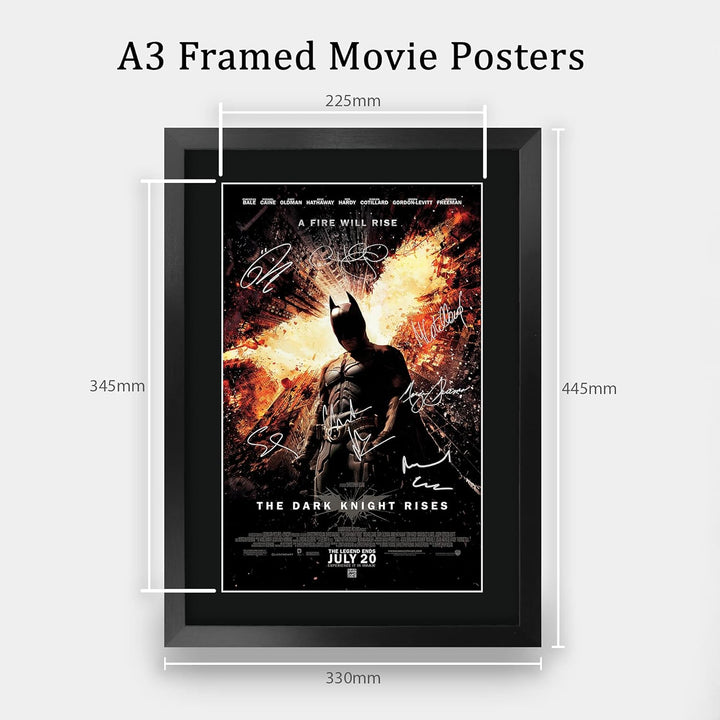 HWC Trading The Dark Knight Rises A3 Gerahmte Signiert Gedruckt Autogramme Bild Druck-Fotoanzeige Ge
