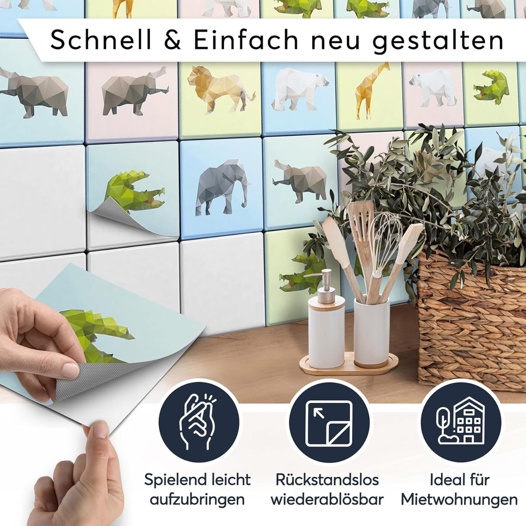 Fliesen Mosaik Klebefliesen - CREATISTO Fliesensticker I Klebefolie Fliesen Sticker Aufkleber Badfli