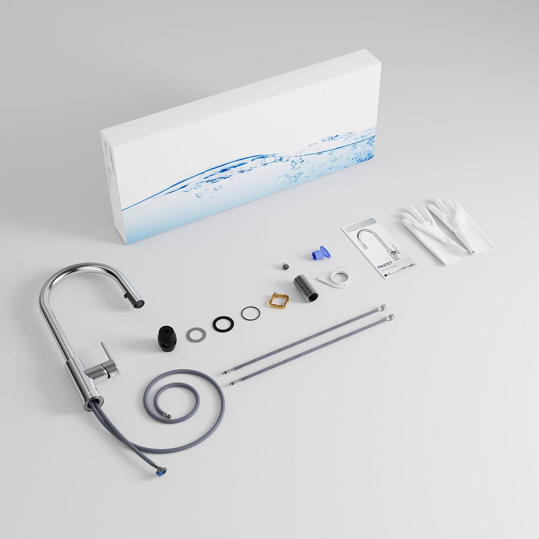 CECIPA Wasserhahn Küche Ausziehbar, Hochdruck Küchenarmatur mit Kehrspray Wasserstrahlarten, Küche M