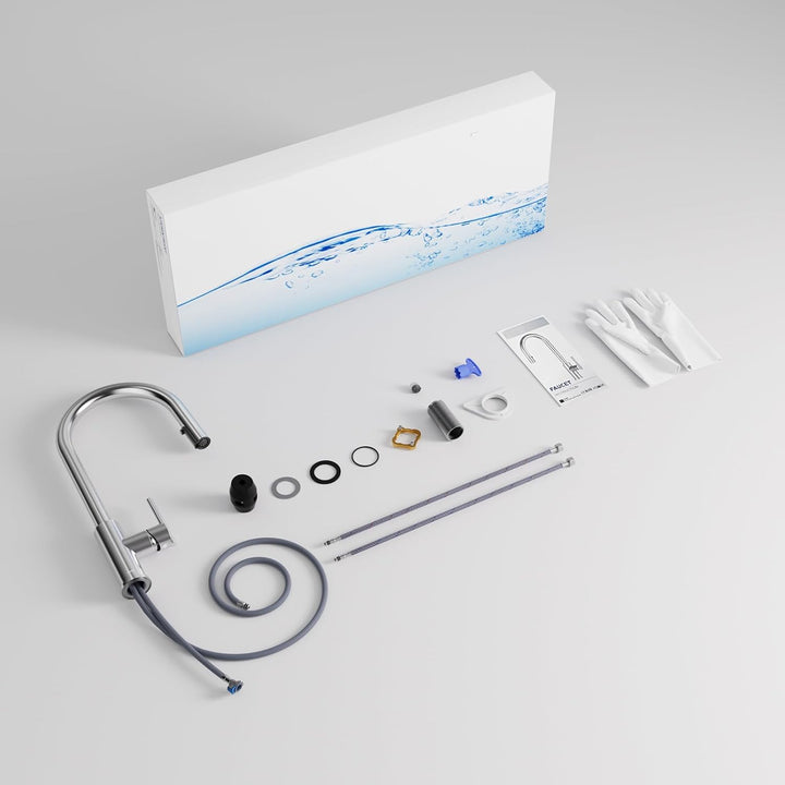 CECIPA Wasserhahn Küche Ausziehbar, Hochdruck Küchenarmatur mit Kehrspray Wasserstrahlarten, Küche M