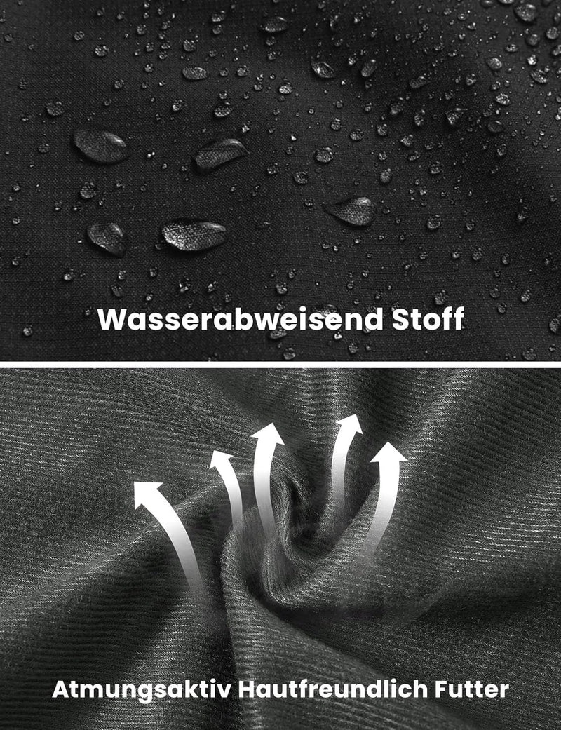 donhobo Herren Regenjacke Wasserdicht Atmungsaktiv Winddichte Funktionsjacke Outdoor Wanderjacke Sof