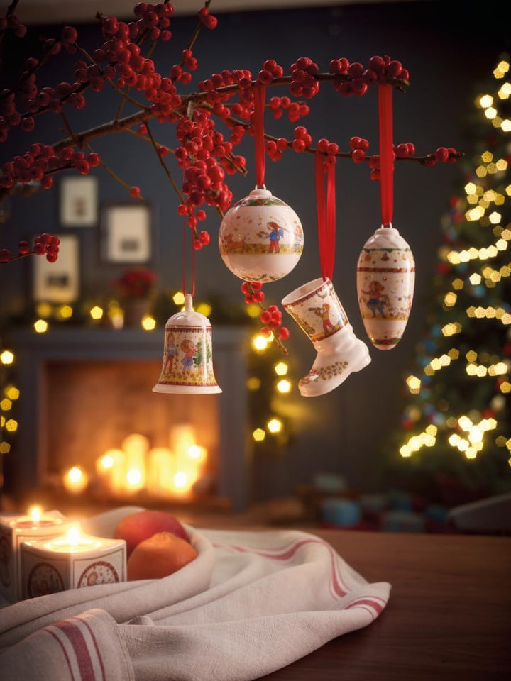 Hutschenreuther Porzellankugel 2024-Weihnachtsleuchten 6 cm Weihnachtskugel, Porzellan, Mehrfarbig