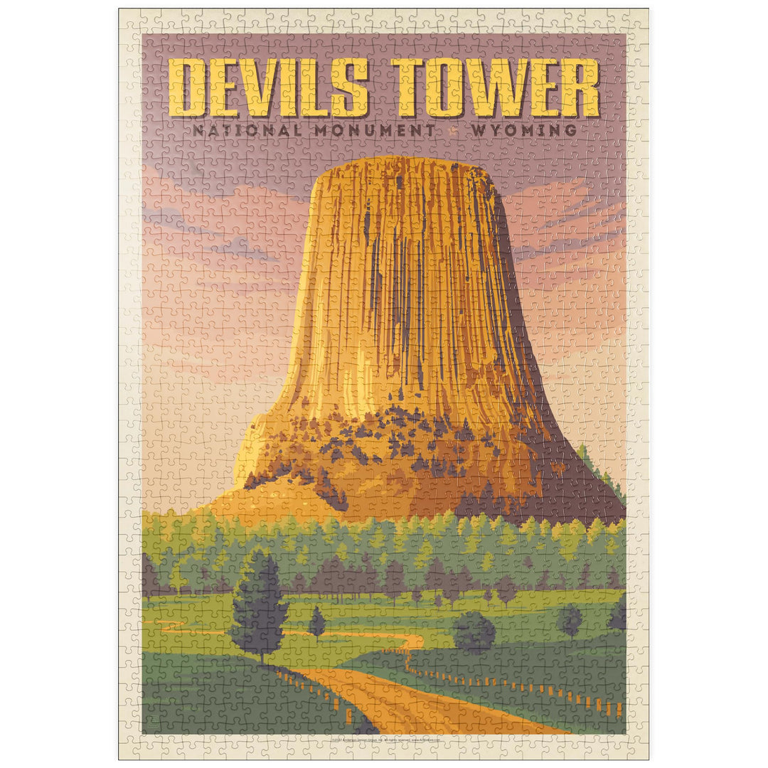 Devils Tower, WY: Abenddämmerung - Premium 1000 Teile Puzzle - MyPuzzle Sonderkollektion von Anderso
