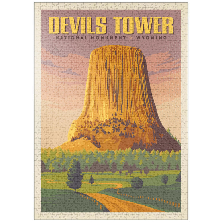 Devils Tower, WY: Abenddämmerung - Premium 1000 Teile Puzzle - MyPuzzle Sonderkollektion von Anderso