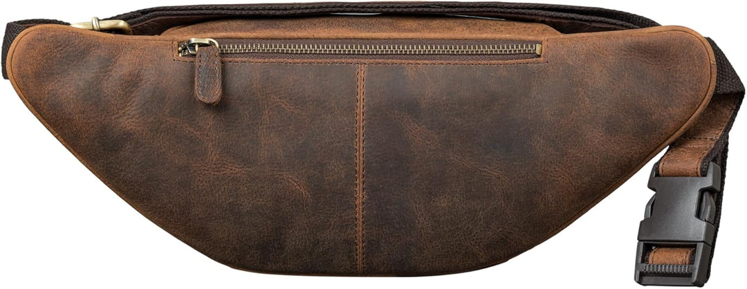 STILORD 'Caspar' Gürteltasche Leder Gross Vintage Bauchtasche für Herren Damen Kinder Hüfttasche Mod