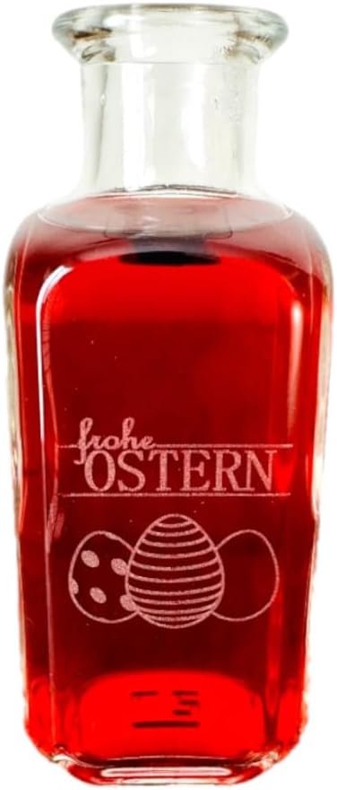 gouveo 12er Set Glasflasche 100 ml (0,10 l) Glasflasche 100 ml Apotheker eckig mit Oster-Gravur (3 M