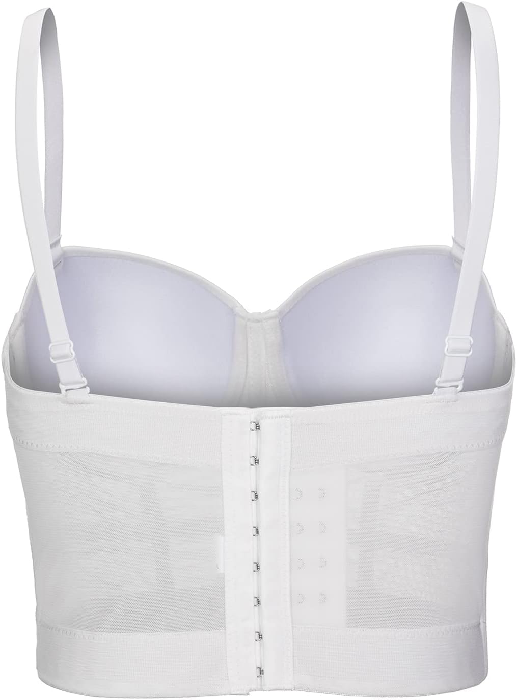 Damen Korsett Bustier BH Dessous Tank Top Trägertop Crop Top Corsage Schlanke Weste Weiss L, Weiss L