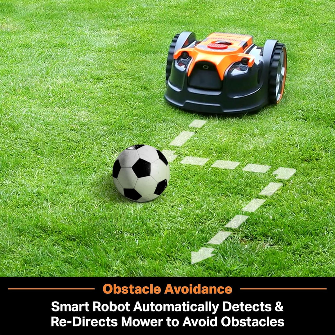 LawnMaster OcuMow™ Roboter-Rasenmäher mit kabellosem 24V MAX 10-Zoll-Gras-Trimmer-Kombi-Set, optisch