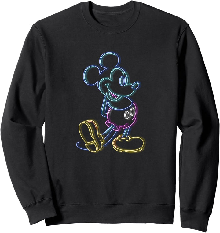 Disney Mickey Mouse Neon Sign Outline Sweatshirt